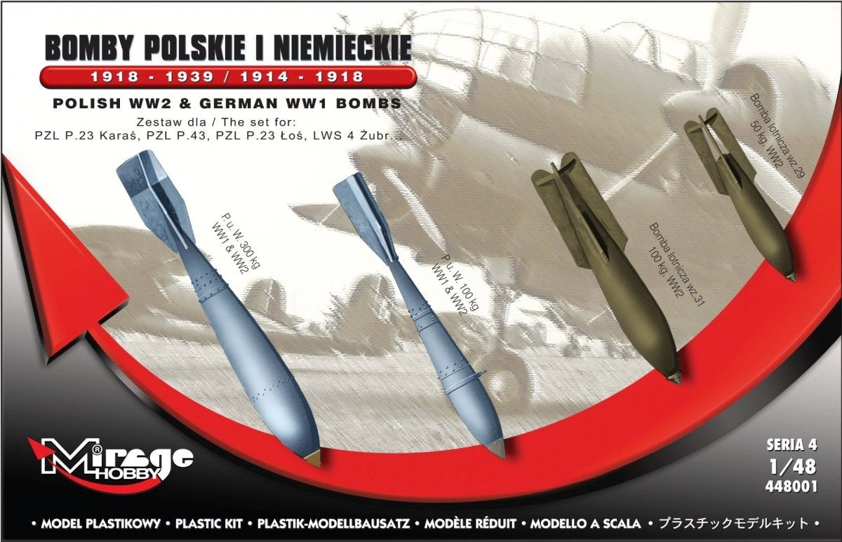 Mirage 448001 Bombes polonaises et allemandes 1918-1939 / 1914-1918 1/48