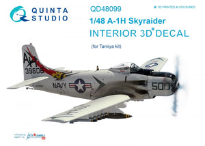 Intérieur imprimé en 3D et coloré sur papier décalcomanie Quinta Studio QD48099 A-1H (pour maquette Tamiya) 1/48
