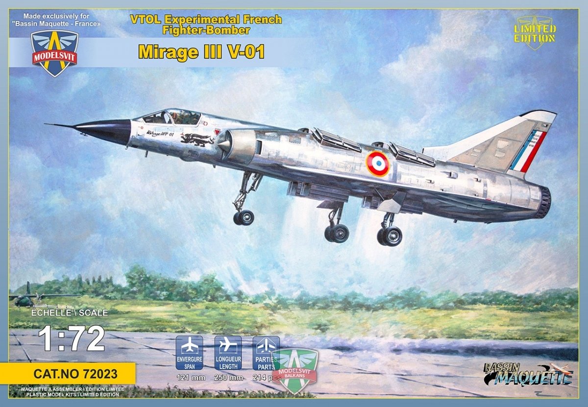 Maquette Modelsvit 72023 Mirage III V-01 VTOL français 1/72