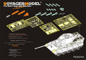Maquette Voyager PE35742 King Tiger allemand de la Seconde Guerre mondiale (tourelle Hensehel) (pour TAMIYA) 1/35