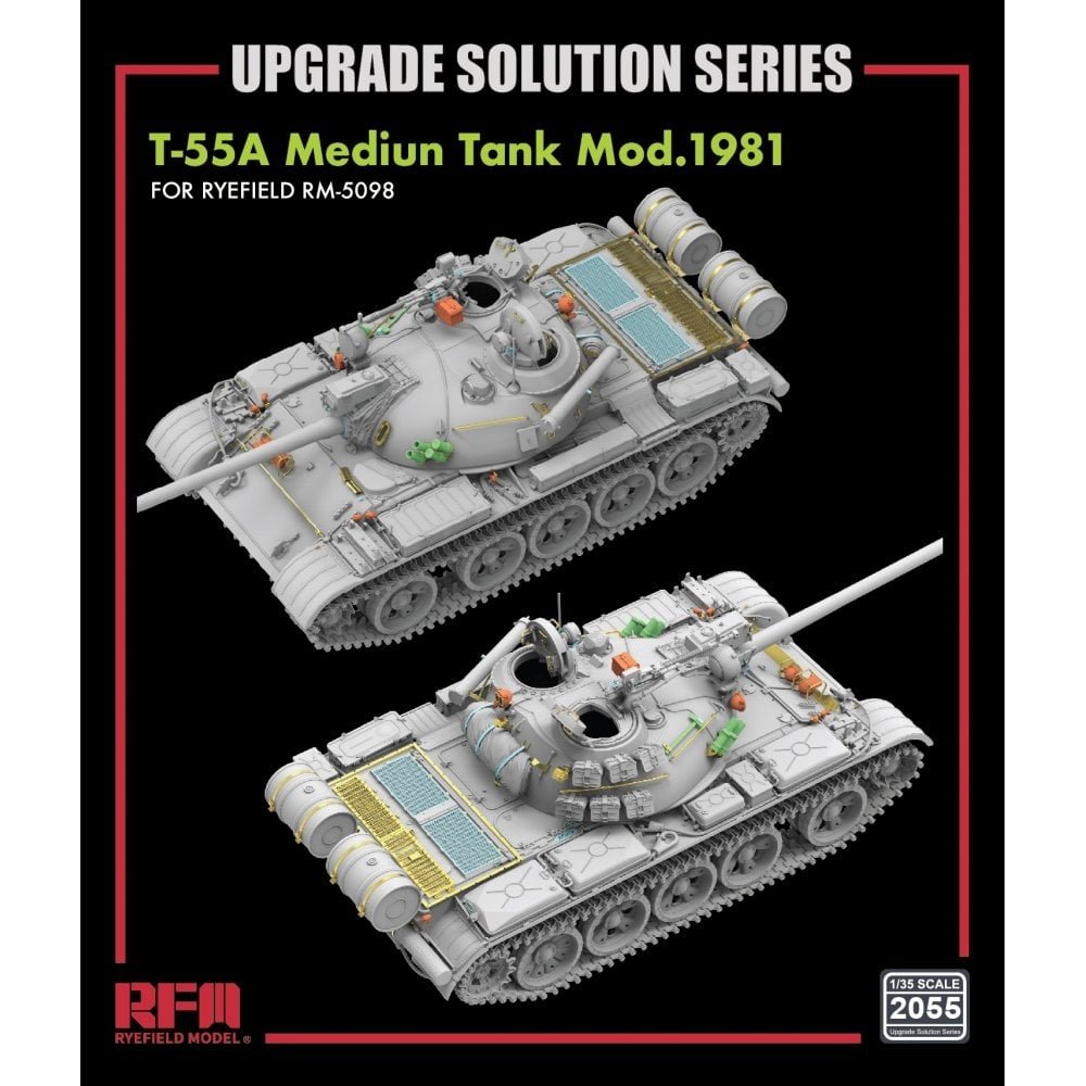 Maquette Rye Field 2055 T-55A Char moyen Mod. 1981 pour RFM5098 - Solution de mise à niveau 1/35