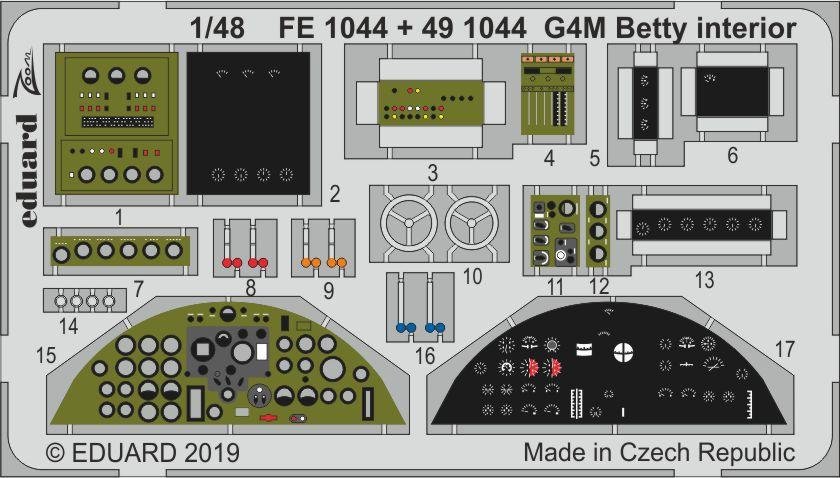 Intérieur Eduard 491044 G4M Betty 1/48 TAMIYA