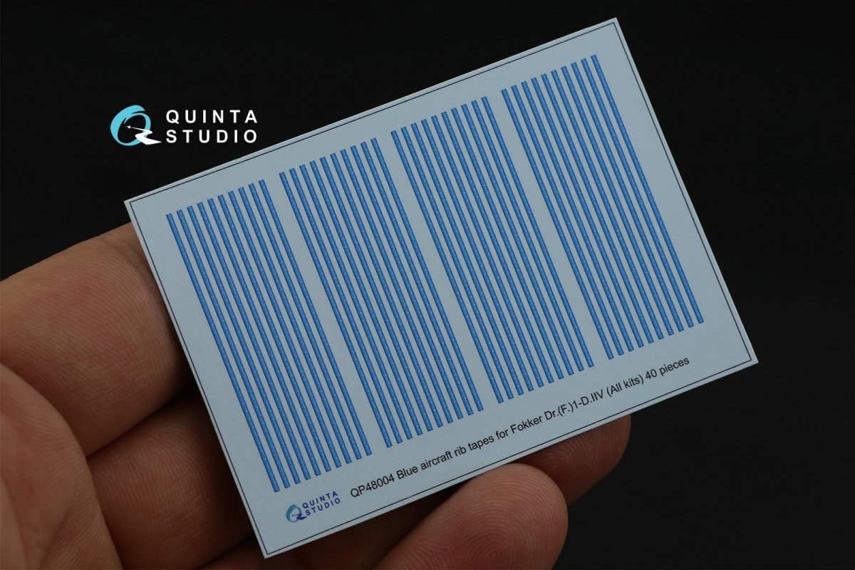 Bandes à nervures bleues Quinta Studio QP48004 pour Fokker Dr.(F)ID.VII 1/48 – imagen 9