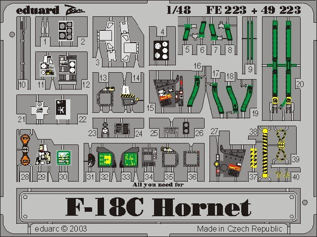 Maquette Eduard FE223 F-18C au 1/48 Hasegawa