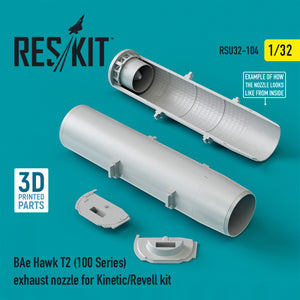 RESKIT RSU32-0104 BAE HAWK T2 (SÉRIE 100) TUYAU D&amp;#39;ÉCHAPPEMENT POUR MAQUETTE KINETIC/REVELL 1/32