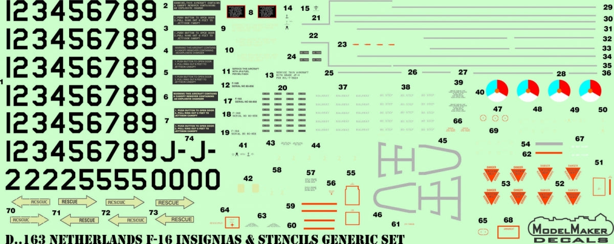 Décalcomanies ModelMaker D48165 Pays-Bas F-16 NTM 2018 1/48 – imagen 3