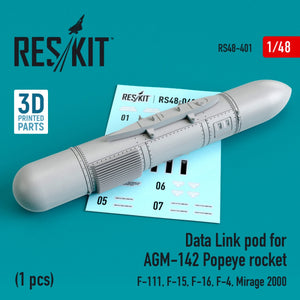 Nappe de liaison de données RESKIT RS48-0401 pour roquette AGM-142 Popeye (F-15, F-16, F-4, Mirage 2000, F-111) 1/48