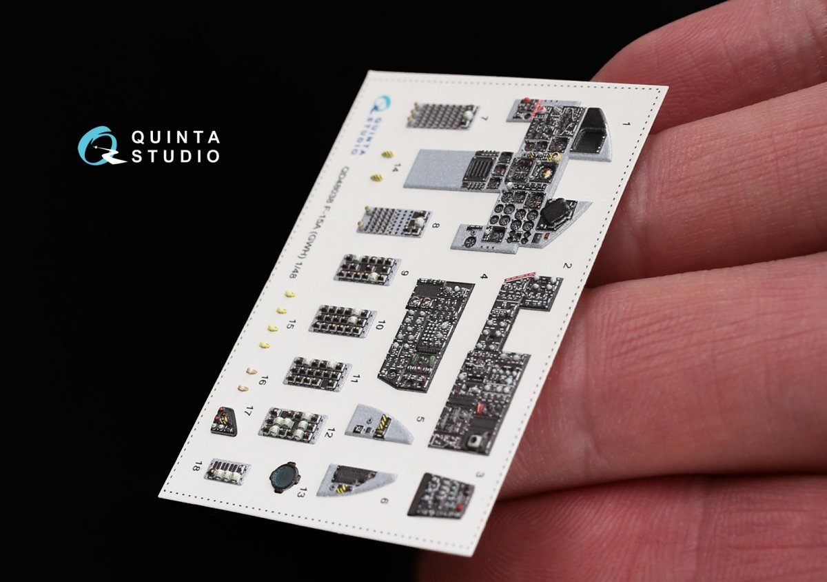 Intérieur imprimé en 3D et coloré sur papier décalcomanie Quinta Studio QD48038 F-15A (pour kit GWH) 1/48 – Bild 6