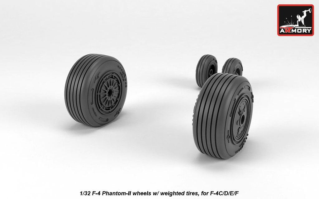 Roues Armory Models AW32307 F-4 Phantom-II avec pneus lestés, échelle 1/32 moyenne – image 3