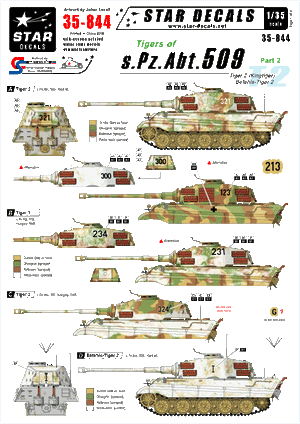 Star Decals 35-844 Tigres du s.Pz.Abt. 509 n° 2 1/35