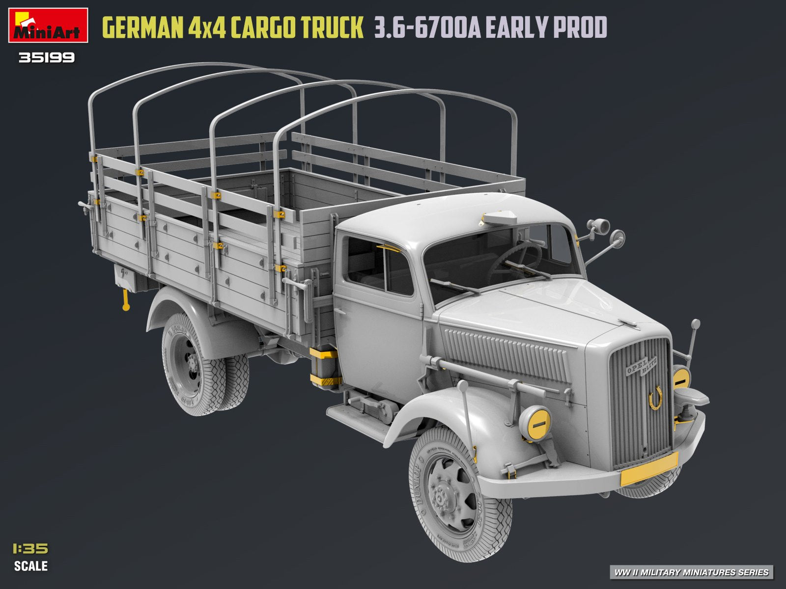 MiniArt 35199 German 3t 4x4 Cargo Truck 3.6-6700A 1/35 – immagine 2