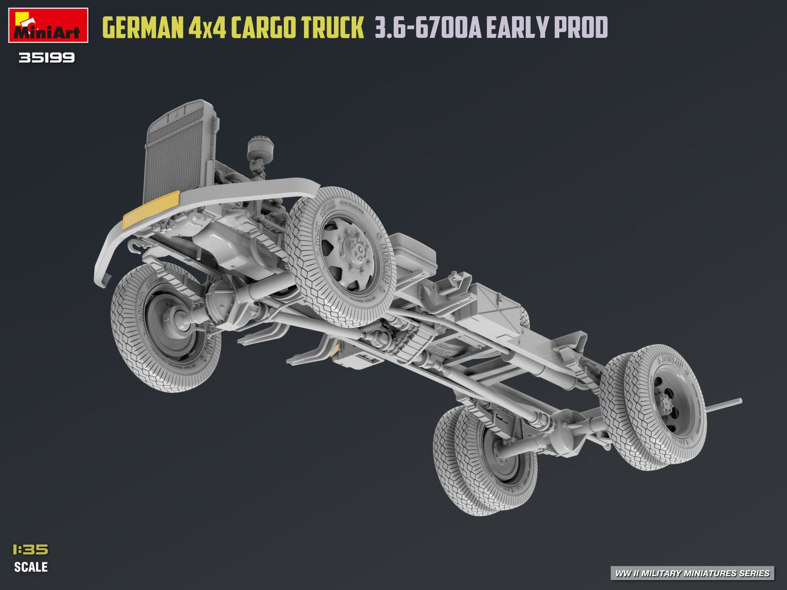 MiniArt 35199 German 3t 4x4 Cargo Truck 3.6-6700A 1/35 – immagine 3