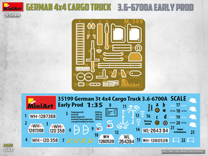 MiniArt 35199 German 3t 4x4 Cargo Truck 3.6-6700A 1/35 – immagine 5