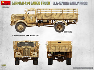 MiniArt 35199 German 3t 4x4 Cargo Truck 3.6-6700A 1/35 – immagine 7
