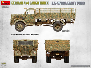 MiniArt 35199 German 3t 4x4 Cargo Truck 3.6-6700A 1/35 – immagine 8