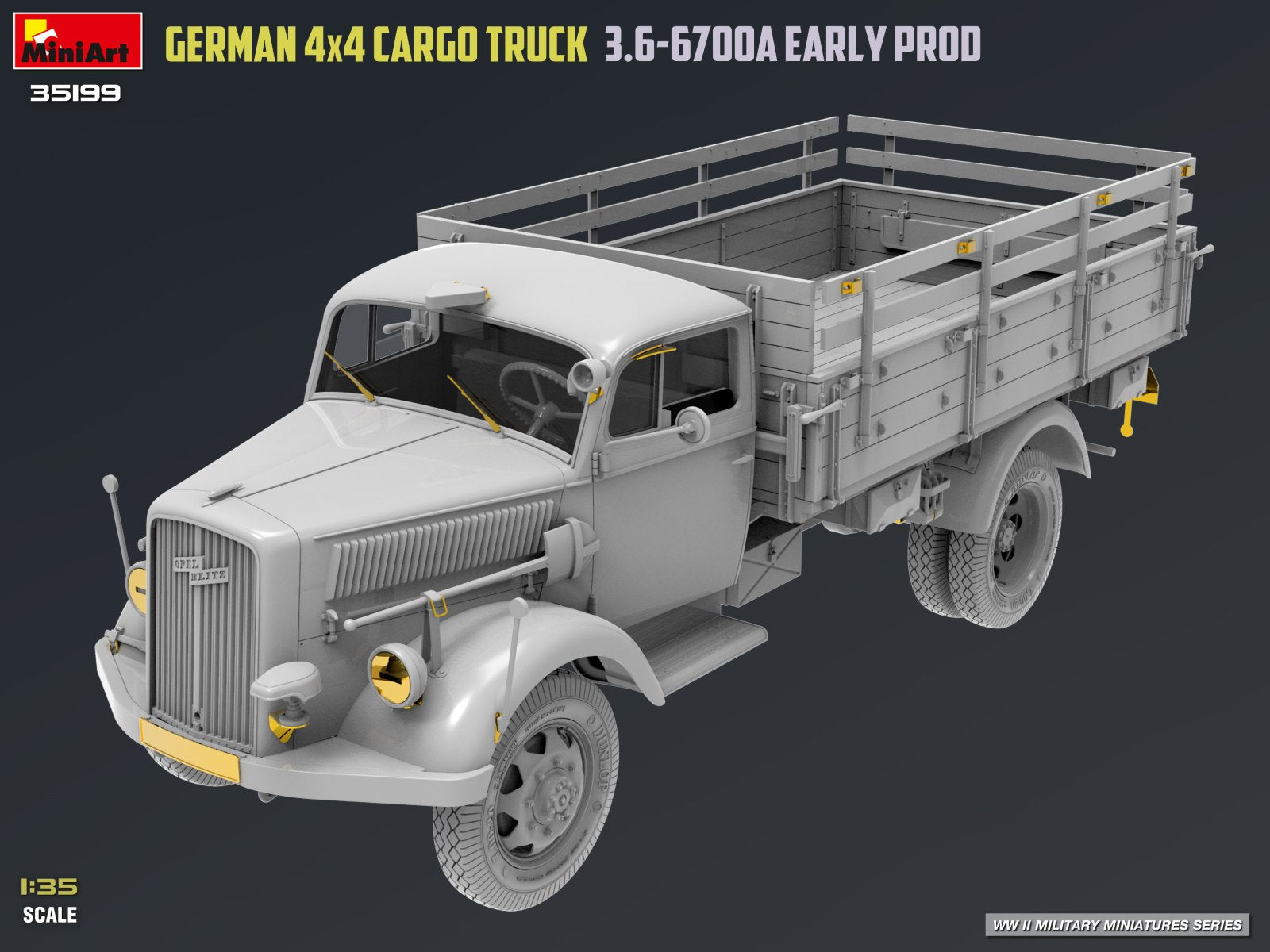 MiniArt 35199 German 3t 4x4 Cargo Truck 3.6-6700A 1/35 – immagine 13