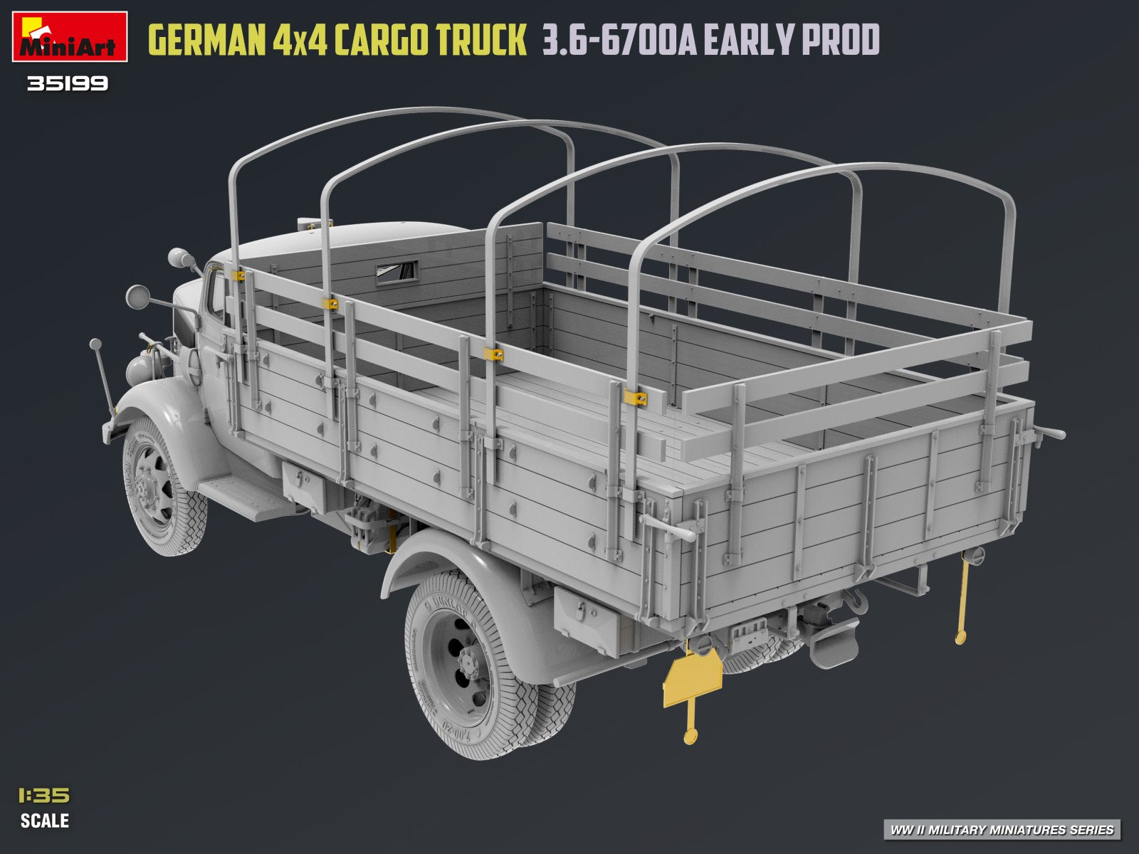 MiniArt 35199 German 3t 4x4 Cargo Truck 3.6-6700A 1/35 – immagine 24