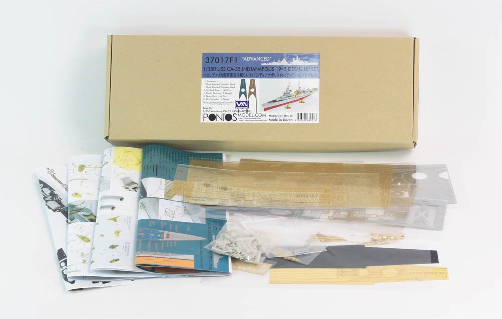 Pontos 37017F1 USS CA-35 Indianapolis 1945 Kit de détails avancé (1/350) – imagen 12