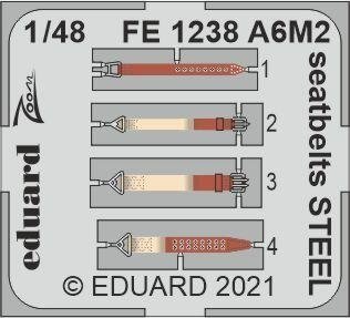 Ceintures de sécurité Eduard FE1238 A6M2 en acier EDUARD 1/48