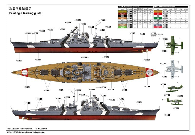 Trumpeter 03702 Cuirassé allemand Bismarck (1/200) – image 9