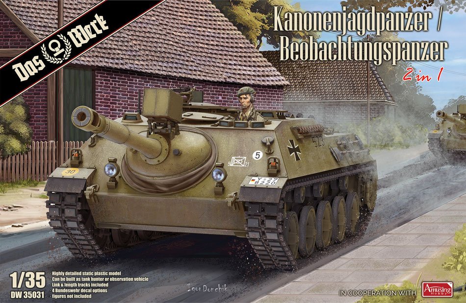 Das Werk DW35031 Kanonenjagdpanzer / Beobachtungspanzer Chasseur de chars allemand / Véhicule d'observation de l'artillerie (2 en 1) 1/35