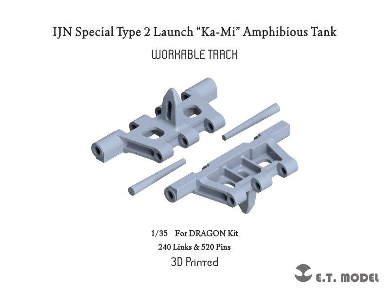 ET Model P35-026 IJN Special Type 2 Launch « Ka-Mi » Char amphibie à chenilles fonctionnelles (impression 3D) 1/35