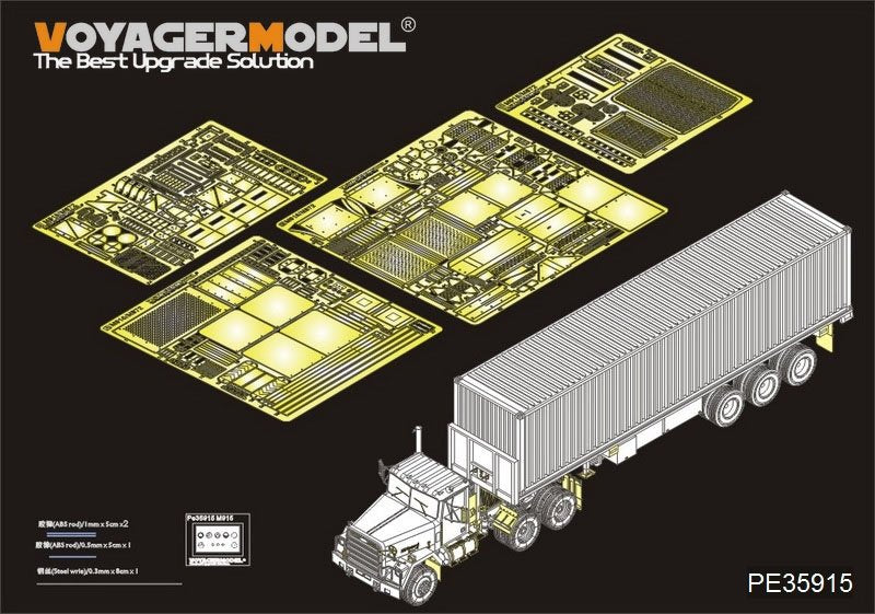 Modèle Voyager PE35915 Tracteur américain moderne M915/Remorque M872 (modèle de base) pour TRUMPETER 1/35