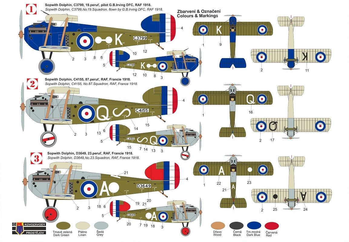 Kovozavody Prostejov KPM0273 Sopwith Dolphin « RFC » 1/72  – image 2