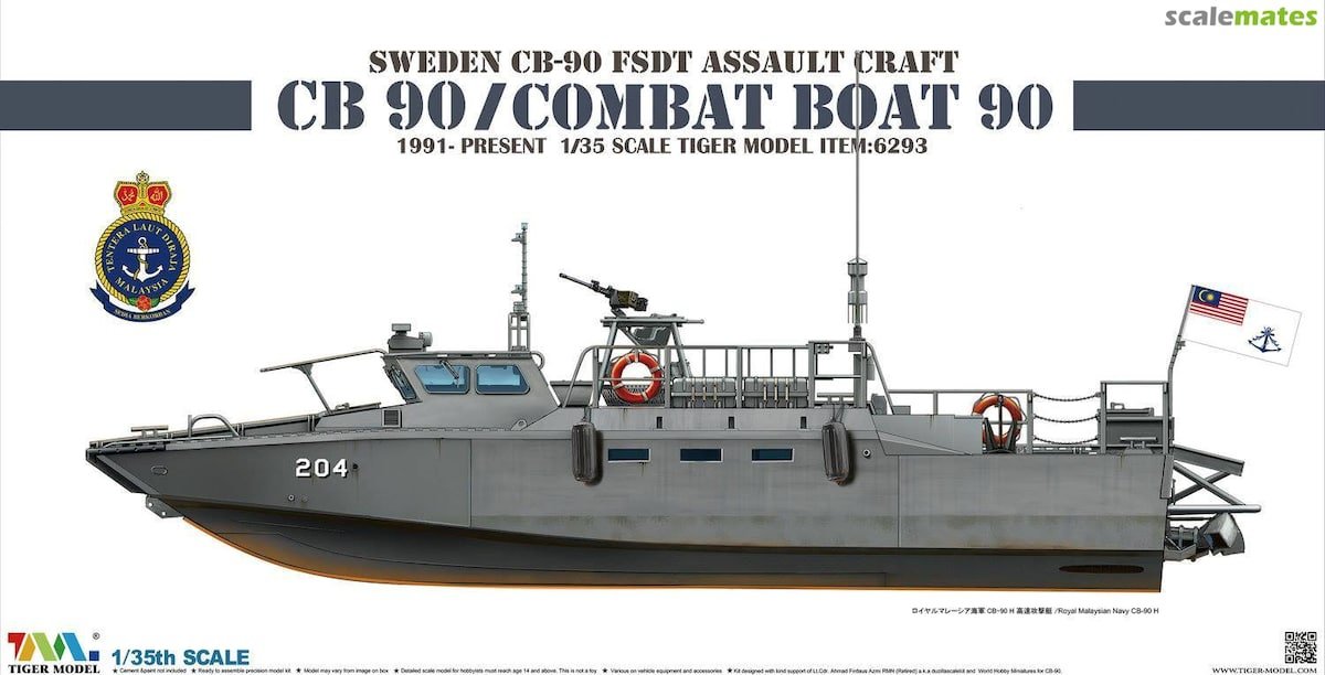 Maquette Tiger 6293 Suède CB-90 FDST Embarcation d'assaut CB 90/Bateau de combat 90 1/35
