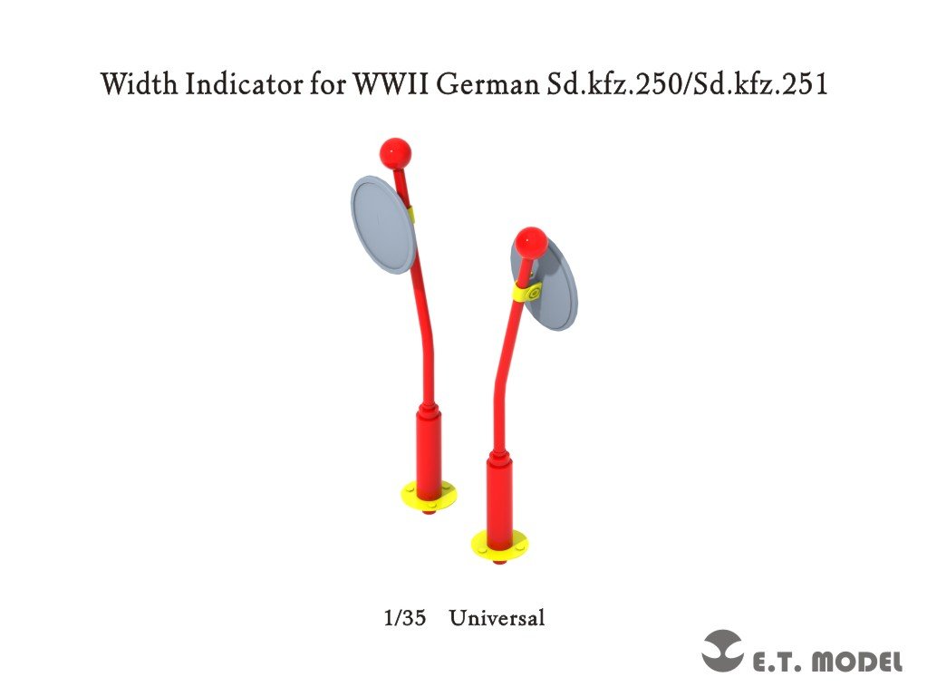 Indicateur de largeur ET modèle P35-321 pour allemand de la Seconde Guerre mondiale Sd.kfz.250/Sd.kfz.251 (impression 3D) 1/35