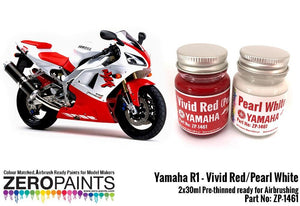 Peinture Zero Paints ZP-1461 Yamaha YZF R1 Rouge vif / Blanc nacré, 2 x 30 ml