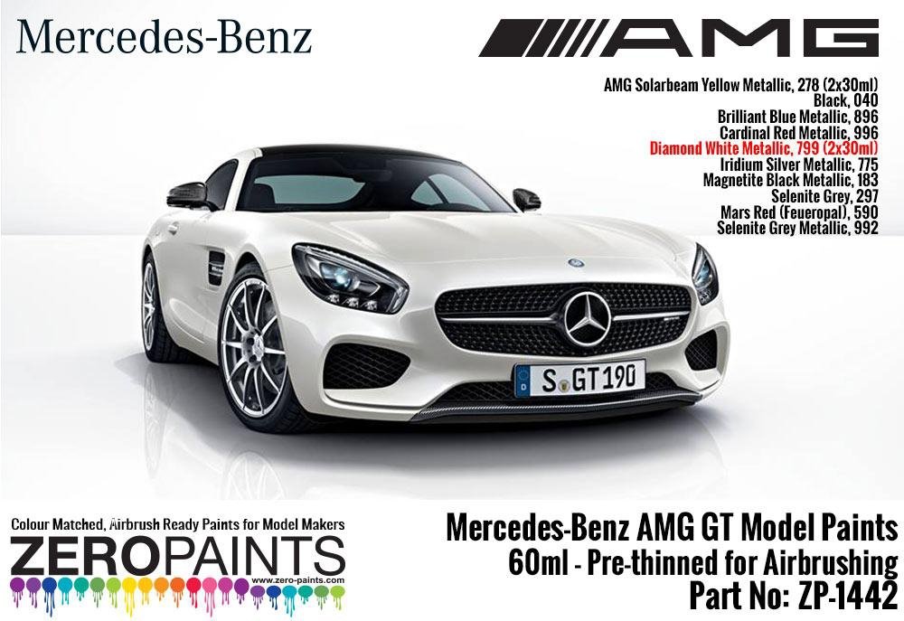 Peinture Zero Paints ZP-1442-DIAMOND Mercedes-AMG GT Blanc Diamant Métallisé 2 x 30 ml 