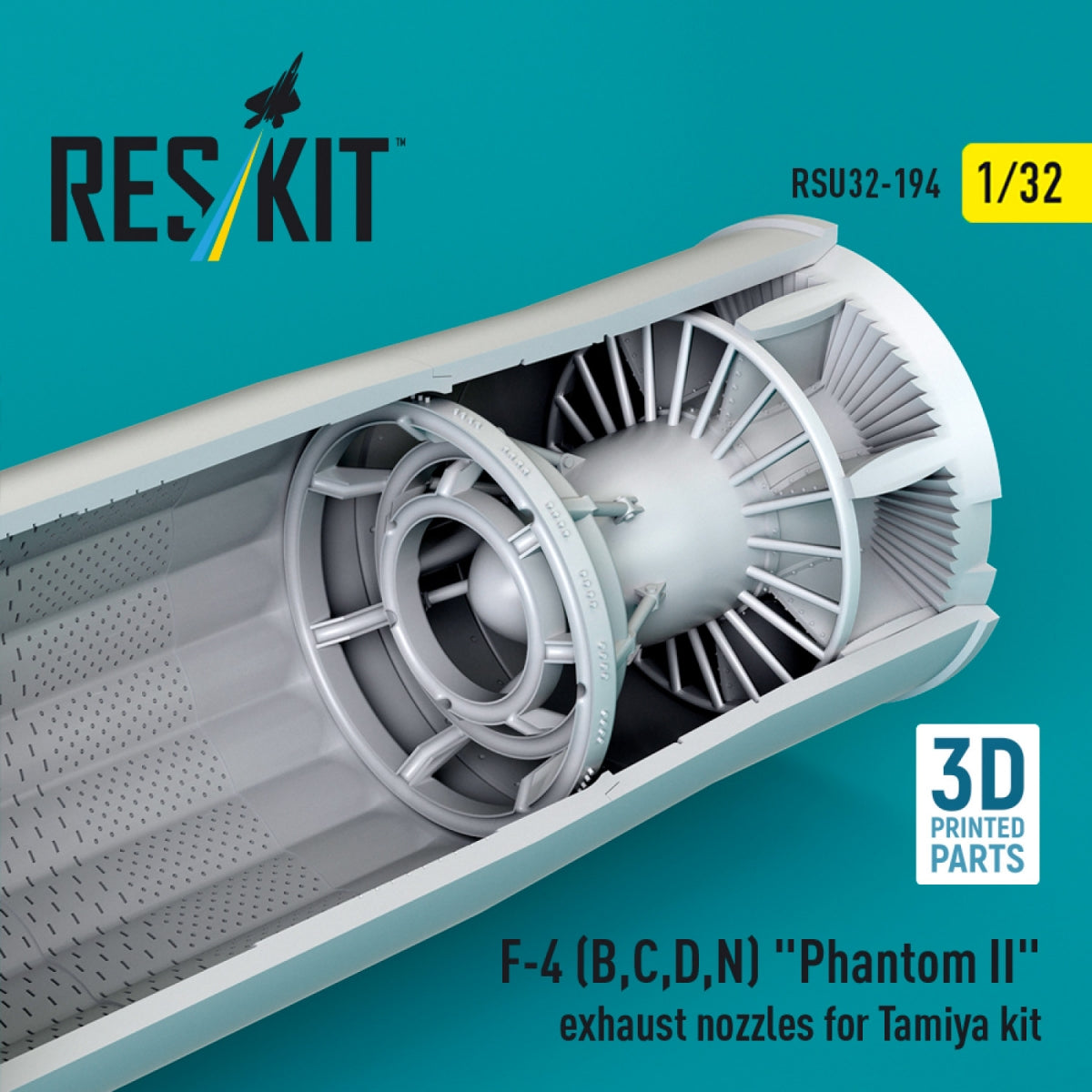 RESKIT RSU32-0194 F-4 (B, C, D, N) « Phantom II » tuyères d&amp;#39;échappement pour maquette Tamiya (impression 3D) 1/32 – image 3