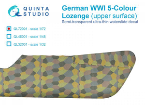 Quinta Studio QL72001 Losange allemand 5 couleurs de la Première Guerre mondiale (surface supérieure) 1/72