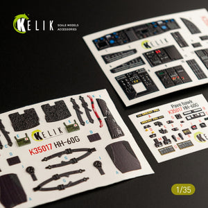 KELIK K35017 HH-60G PAVE HAWK DÉCALCOMANIES 3D INTÉRIEURES POUR MAQUETTE KITTY HAWK 1/35