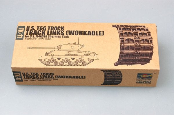 Chenille en acier Trumpeter 02041 US T66 pour char Sherman M4A3E8 américain (1/35)