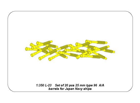 Aber 350L-23 Ensemble de 20 canons antiaériens de type 96 de 25 mm pour navires japonais (1/350) – image 8