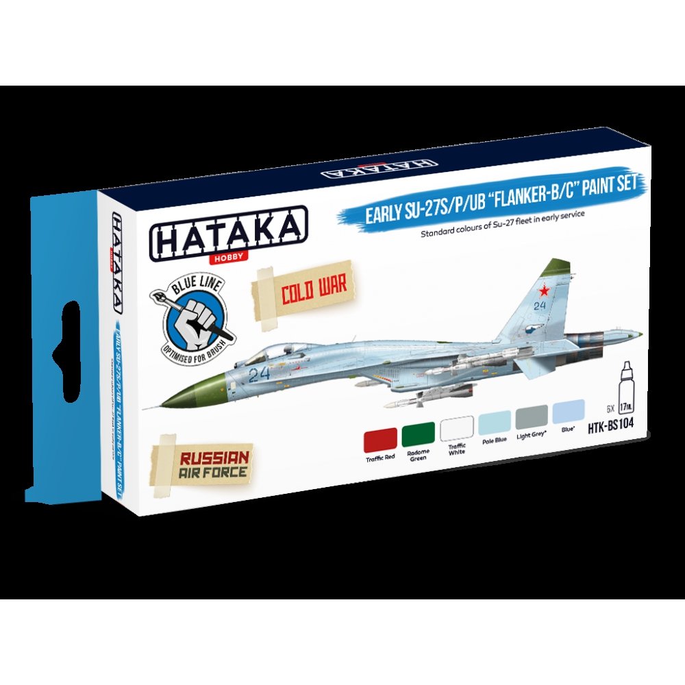 Kit de peinture Hataka HTK-BS104 Early Su-27S/P/UB « Flanker-B/C » (6 x 17 ml)