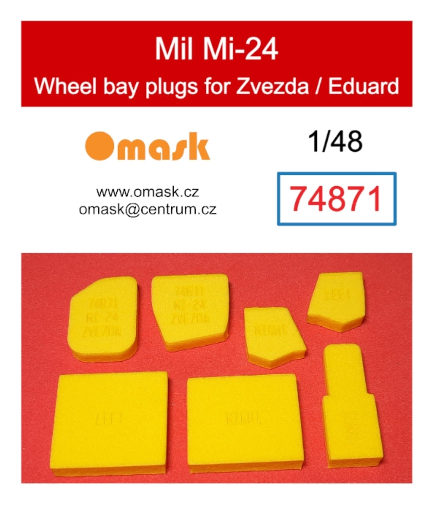 Omask 74871 Bouchons de puits de train d&amp;#39;atterrissage Mil Mi-24 (pour Zvezda/Eduard) 1/48