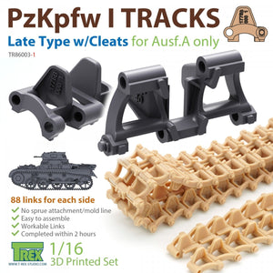 T-Rex Studio TR86003-1 PzKpfw I Chenilles Type tardif avec taquets pour Ausf.A uniquement 1/16