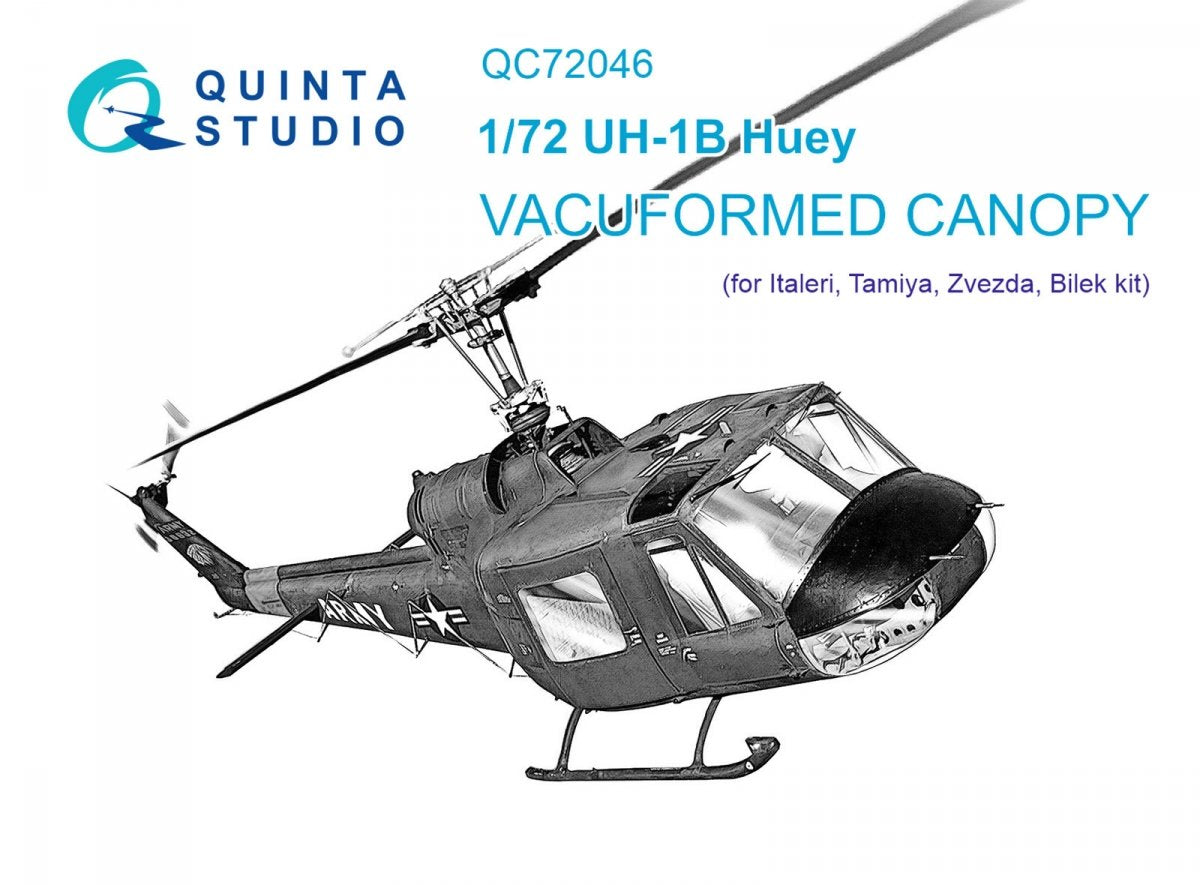 Quinta Studio QC72046 Uh-1B verrière transparente sous vide (Italeri) 1/72