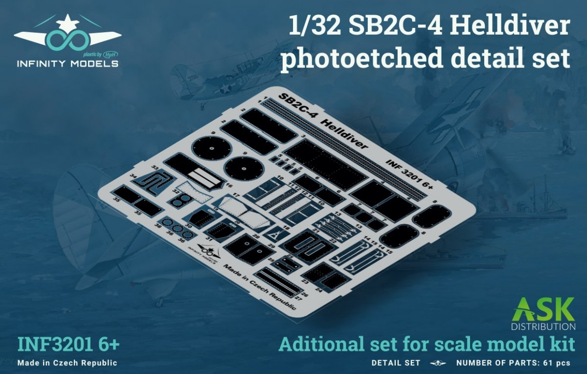 Ensemble de détails photogravés Infinity Models INF3201-06+ SB2C-4 Helldiver 1/32