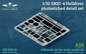 Ensemble de détails photogravés Infinity Models INF3201-06+ SB2C-4 Helldiver 1/32