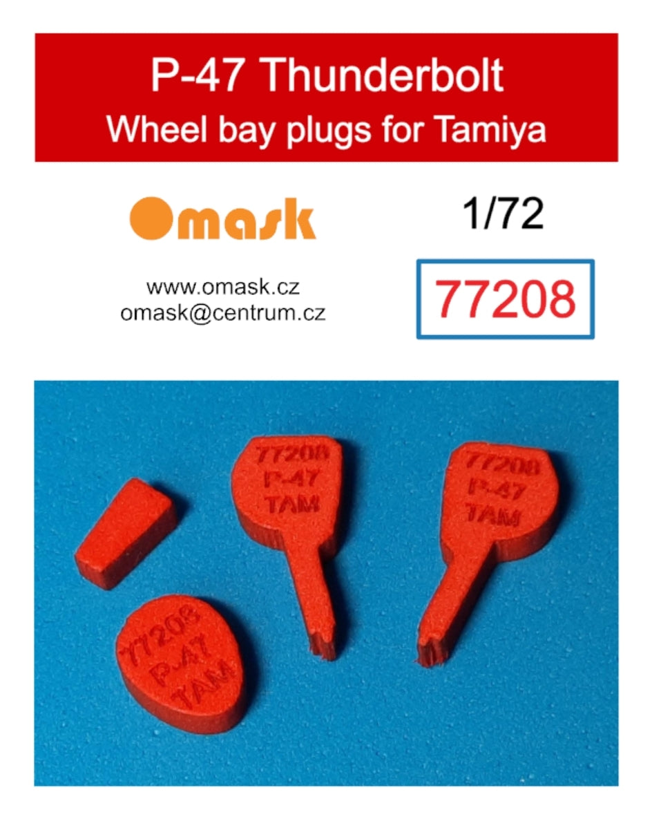 Omask 77208 Bouchons de puits de train d'atterrissage pour P-47 Thunderbolt (pour Tamiya) 1/72