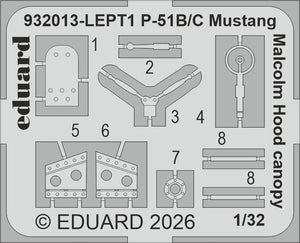 Eduard 932013 North American P-51 B Mustang (Malcolm Hood Canopy) Hybrid Edition 1/32 – Bild 9