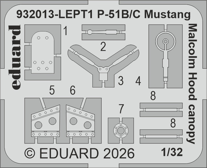 Eduard 932013 North American P-51 B Mustang (Malcolm Hood Canopy) Hybrid Edition 1/32 – Bild 9