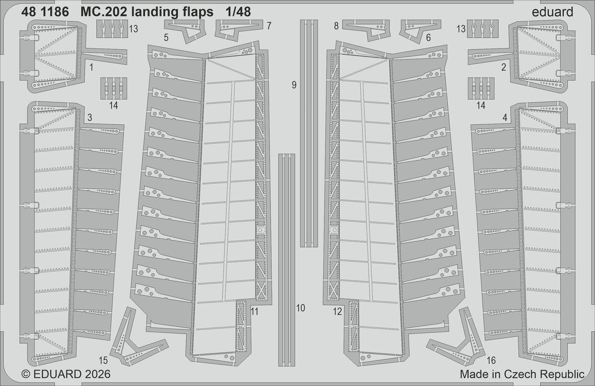 Eduard 481186 Macchi MC.202 - Landing Flaps for Italeri Kits 1/48