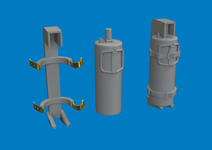 Eduard 635058 German WWII Fire Extinguishers 4 pcs / 3D-Printed 1/48