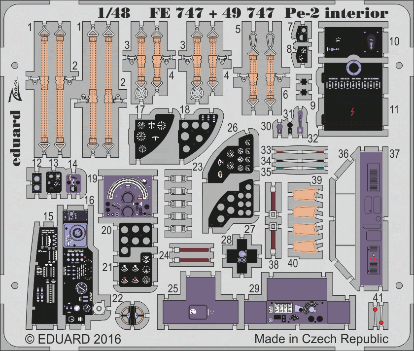 Eduard 49747 Pe-2 intérieur ZVEZDA 1/48