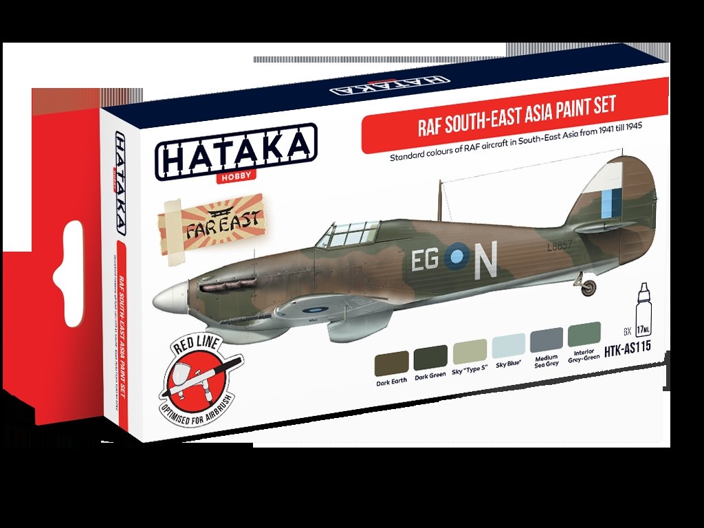Coffret de peinture Hataka AS115 RAF Asie du Sud-Est, 6 x 17 ml – image 2